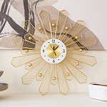 Часы настенные из металла в виде солнца с белым циферблатом Mirror Tower Clock варинант исполнения - 4 | Loft Concept в Рязани