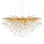 Люстра подвесная с прозрачными стеклянными подвесками в форме капель Диаметр 100 см Droplet Chandelier варинант исполнения - 1 | Loft Concept в Рязани