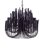 Люстра черная с несколькими ярусами деревянных палочек Bright Wooden Chandelier варинант исполнения - 9 | Loft Concept в Рязани