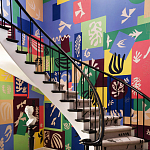 Обои ручная роспись в стиле Арт-деко Jazz Special Colourway on dyed silk with embroidery варинант исполнения - 1 | Loft Concept в Рязани