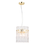 Подвесной светильник цилиндрической формы с текстурными стеклянными элементами Textured Glass Chandelier варинант исполнения - 3 | Loft Concept в Рязани