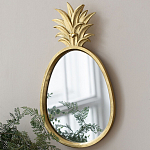 Зеркало овальной формы с золотистой рамкой и декоративной верхушкой в виде ананаса Pineapple Shine  варинант исполнения - 4 | Loft Concept в Рязани