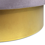Пуф фиолетовый велюр на золотом металлическом основании Golden Belt варинант исполнения - 3 | Loft Concept в Рязани