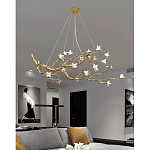 Люстра в виде золотой ветки с цветами Glass Flower Pendant Light варинант исполнения - 6 | Loft Concept в Рязани