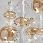 Люстра с плафонами из прозрачного и янтарного стекла в виде шаров и ромбов Gabriel Scott Luna варинант исполнения - 4 | Loft Concept в Рязани