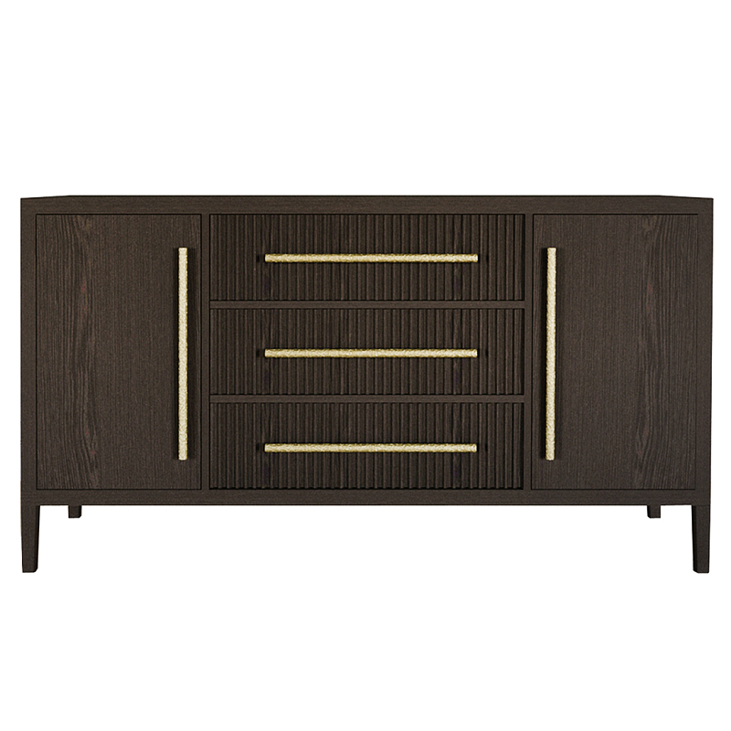 Буфет Primo с тремя ящиками и двумя фасадами Темный орех Орех Золотой в Рязани | Loft Concept 