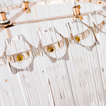 Люстра подвесная круглая с прозрачными хрустальными трубками и золотистым каркасом Диаметр 44 см Hexagon Tube Light варинант исполнения - 3 | Loft Concept в Рязани