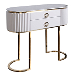 Консоль с белая овальная с мраморной столешницей Thoroughbass  варинант исполнения - 1 | Loft Concept в Рязани