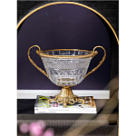 Чаша из прозрачного стекла с ручками и ободком из бронзы Eden Garden варинант исполнения - 2 | Loft Concept в Рязани