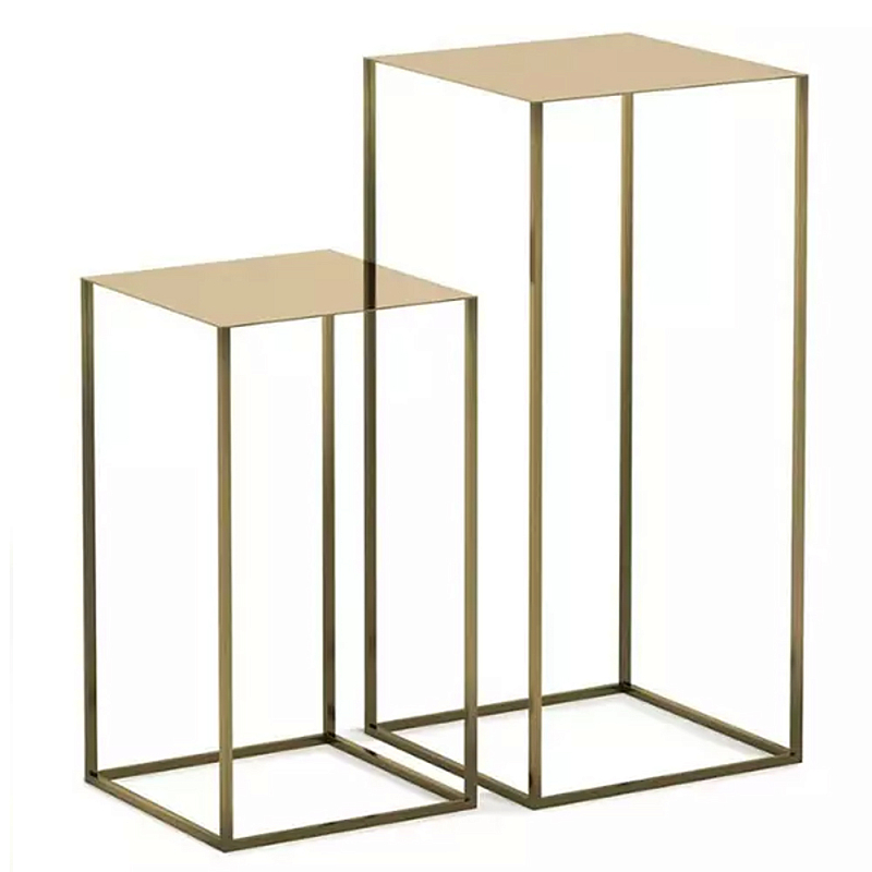 Набор из 2-х кофейных золотистых столиков Coffee Golden Tables Золотой Набор из 2-х кофейных золотистых столиков Coffee Golden Tables Золотой в Рязани | Loft Concept