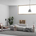 Стол журнальный бежево-серый из 3-х частей со столешницами в виде геометрических элементов MUND SIDE TABLE LIGHT MOCHA варинант исполнения - 2 | Loft Concept в Рязани