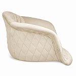 Барный стул со спинкой и подлокотниками на 4-х деревянных ножках Кремовый Велюр Ava Charm варинант исполнения - 3 | Loft Concept в Рязани