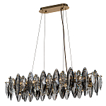 Люстра подвесная с овальными подвесками из стекла дымчатого цвета Harlow Crystal Round варинант исполнения - 1 | Loft Concept в Рязани