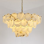 Люстра подвесная четырехъярусная с подвесками в форме дисков Cryptocrystalline Stone варинант исполнения - 6 | Loft Concept в Рязани