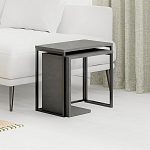 Комплект из 2-х приставных столов серого цвета из дерева ZIGOSH RETRO GREY варинант исполнения - 2 | Loft Concept в Рязани