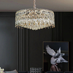 Люстра круглая с хрустальными подвесками на золотистом каркасе Roul Crystal Light варинант исполнения - 12 | Loft Concept в Рязани