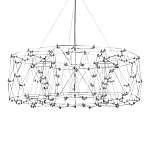 Люстра с тонкой металлической конструкцией цвета хром Quasar варинант исполнения - 2 | Loft Concept в Рязани
