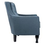 Кресло с мягкой обивкой из льна на 4-х ножках из массива березы Scarlett Armchair blue варинант исполнения - 1 | Loft Concept в Рязани
