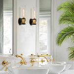 Бра для ванных комнат с прозрачным стеклянным плафоном в форме цилиндра Hinkley варинант исполнения - 17 | Loft Concept в Рязани