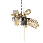 Люстра подвесная со стеклянными плафонами из дымчатого и золотистого с тремя вертикальными подвесками Gilded Mirage  варинант исполнения - 1 | Loft Concept в Рязани