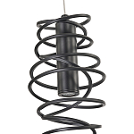 Подвесной светильник светодиодный из металла со спиральным декоративным элементом черный Metal Spiral варинант исполнения - 4 | Loft Concept в Рязани