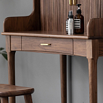 Туалетный стол деревянный с ящиком и зеркалом Moon Walnut Furniture варинант исполнения - 7 | Loft Concept в Рязани