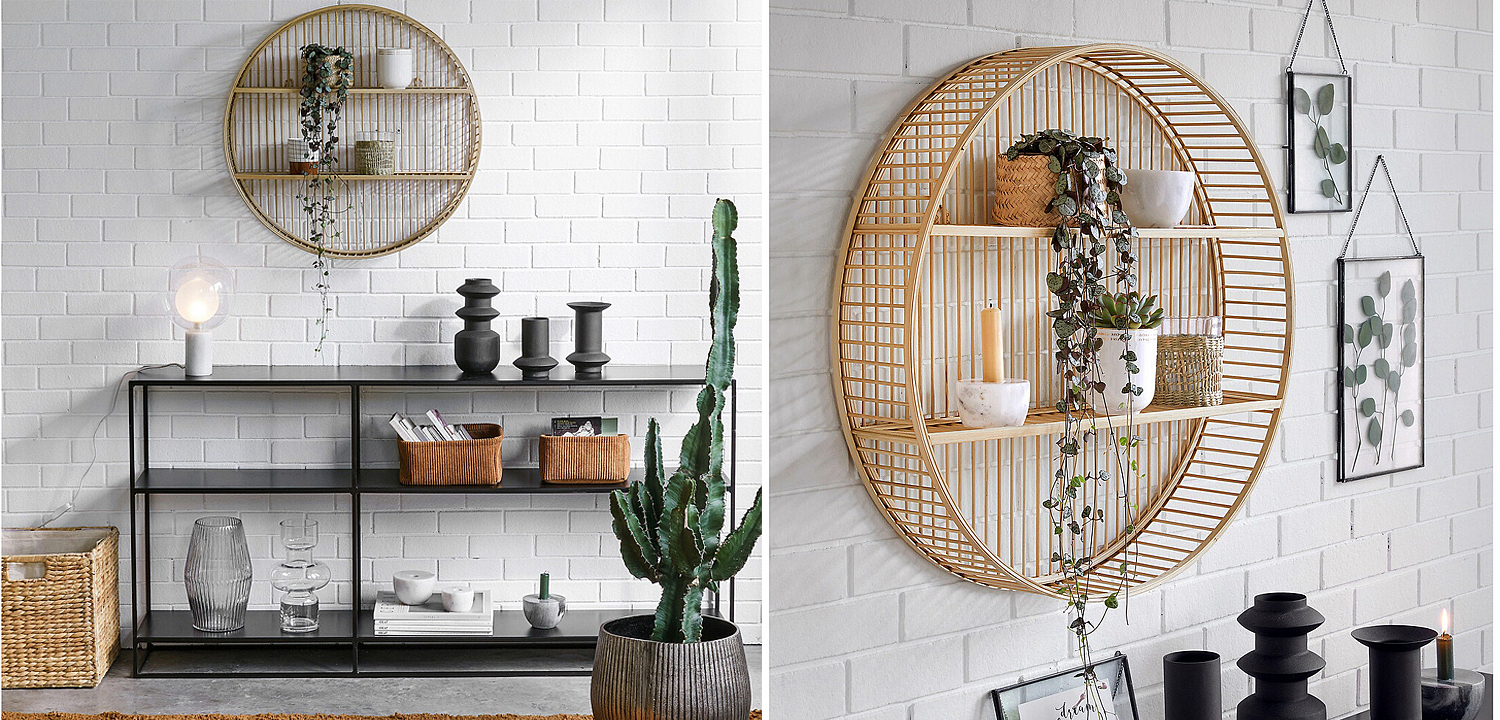 Полка Wicker Bamboo Shelf Полка Wicker Bamboo Shelf - Loft-Concept в Рязани