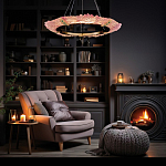 Люстра в форме кольца розовая Warm Pink Light варинант исполнения - 6 | Loft Concept в Рязани