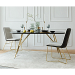 Обеденный стол на металлических ножках Ward Brass Dining Table варинант исполнения - 5 | Loft Concept в Рязани