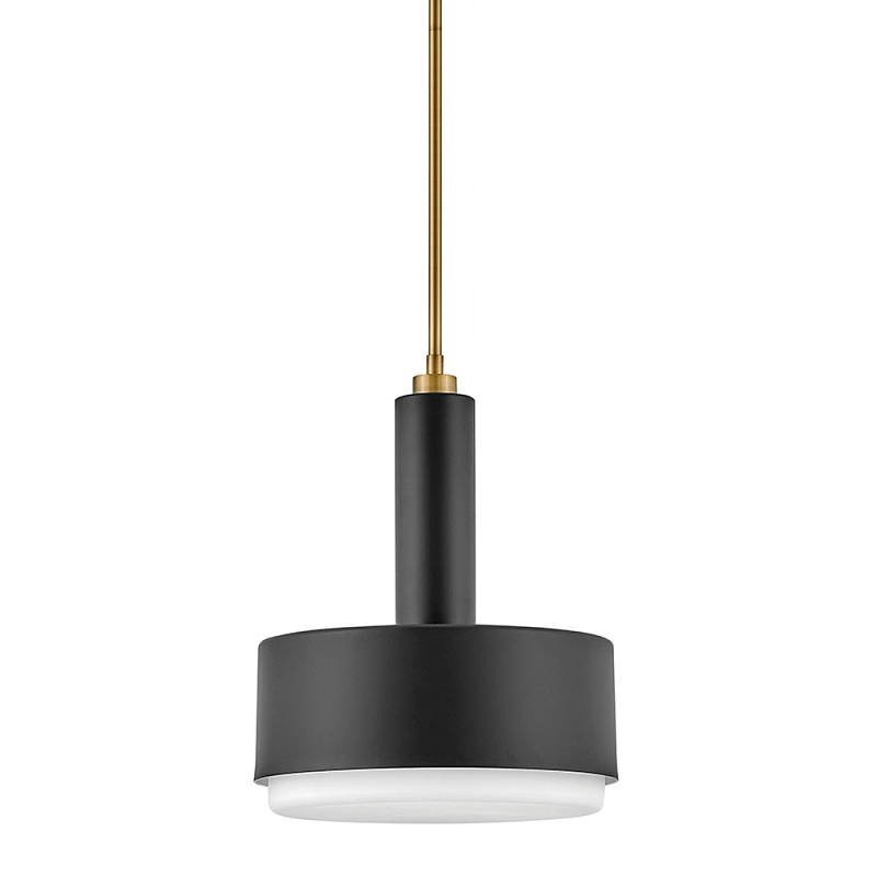 Подвесной светильник цилиндрический с белым плафоном Hinkley Латунь Бронза Белый в Рязани | Loft Concept 