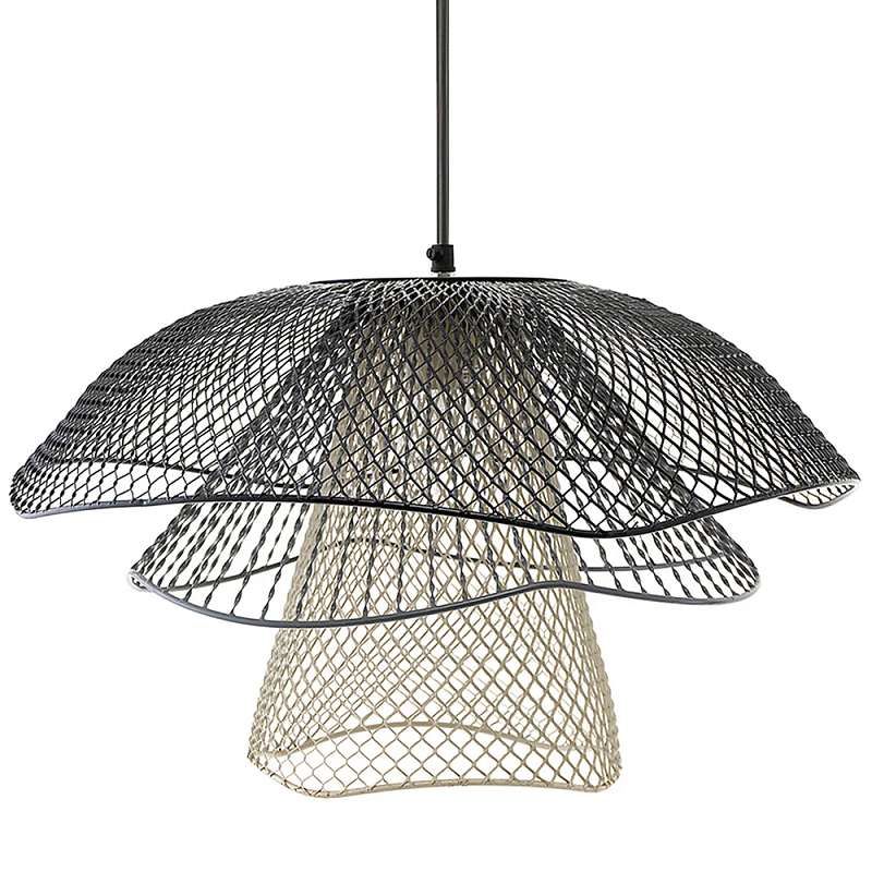 Подвесной светильник Black Grey Mesh Lampshade Hanging Lamp Черный Серый Бежевый Подвесной светильник Black Grey Mesh Lampshade Hanging Lamp Черный Серый Бежевый в Рязани | Loft Concept