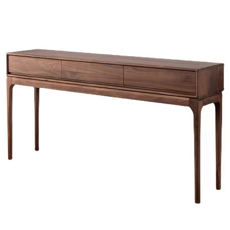 Консоль деревянная прямоугольная с 3-мя ящиками Moon Walnut Furniture Орех Консоль деревянная прямоугольная с 3-мя ящиками Moon Walnut Furniture Орех в Рязани | Loft Concept