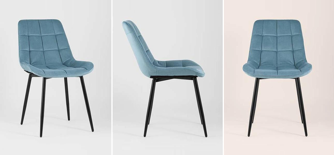 Стул NANCY Chair Голубой Велюр Стул NANCY Chair Голубой Велюр - Loft-Concept в Рязани