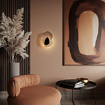 Бра с волнообразным стеклянным плафоном и вставкой из мрамора Liquid Stone варинант исполнения - 15 | Loft Concept в Рязани