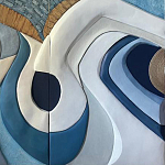 Арт-объект ручной работы Blue Abstraction из 4-х панелей варинант исполнения - 4 | Loft Concept в Рязани