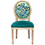 Стул из натурального бука зелёный с цветочным принтом Impressionism in Color варинант исполнения - 1 | Loft Concept в Рязани