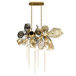 Люстра подвесная с 18-ю стеклянными плафонами с вертикальными подвесками Gilded Mirage  варинант исполнения - 2 | Loft Concept в Рязани