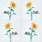 Плитка с узором Подсолнух варинант исполнения - 1 | Loft Concept в Рязани