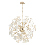 Люстра круглой формы с белыми и прозрачными лепестками цветов Диаметр 69 см Wintery flovers варинант исполнения - 1 | Loft Concept в Рязани