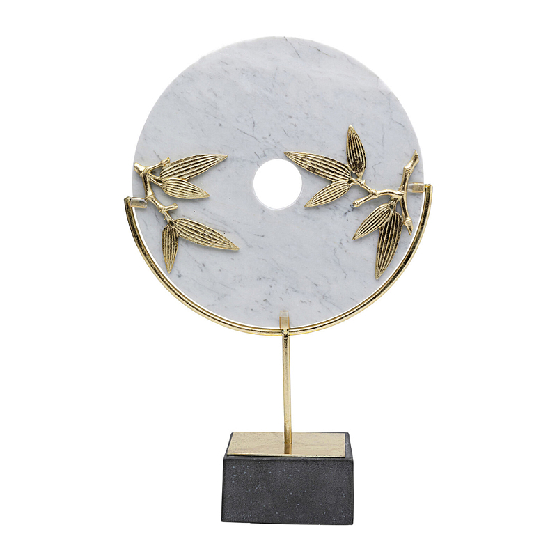 Декоративный арт-объект из мрамора Marble Ring Белый Мрамор Bianco Золотой Черный в Рязани | Loft Concept 