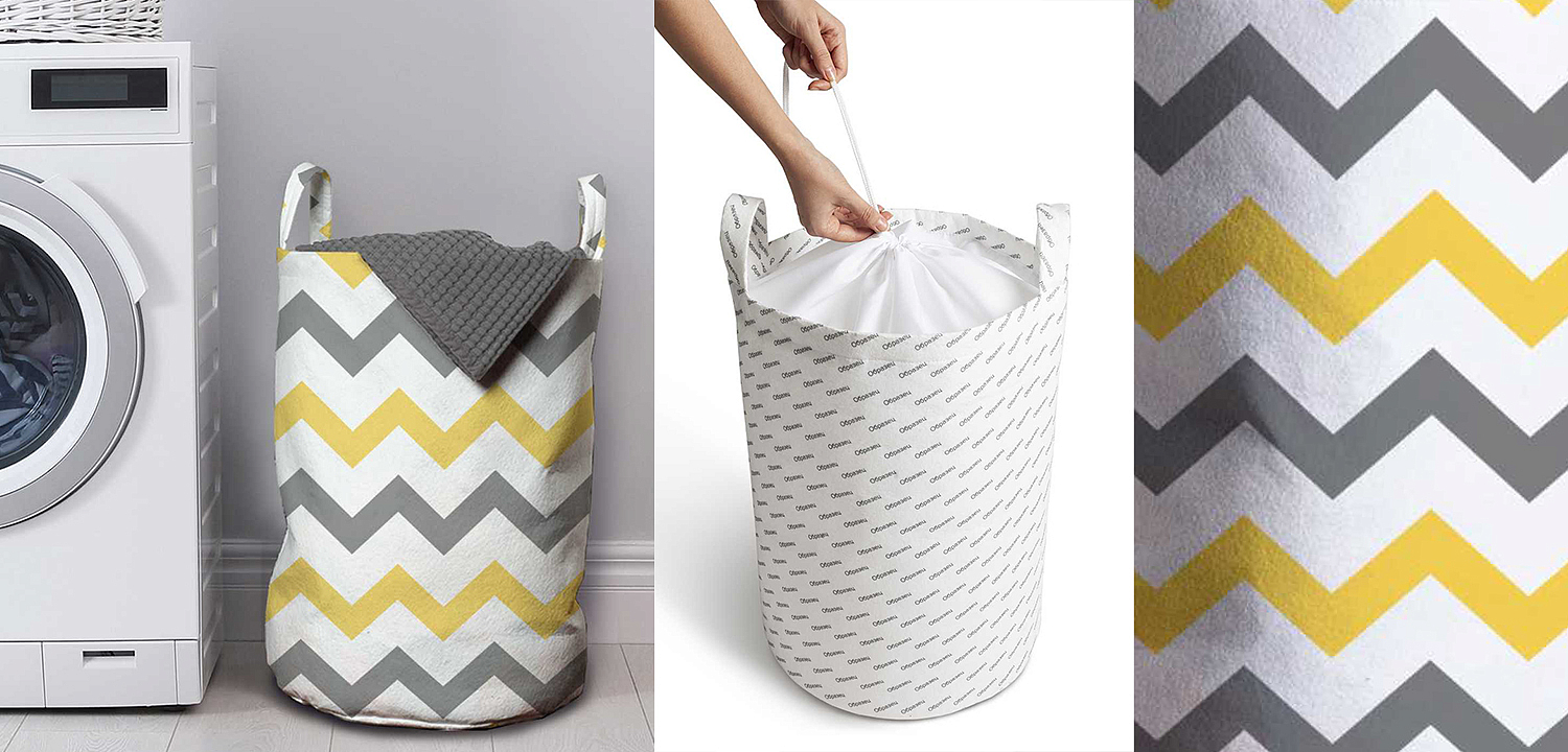 Корзина Mustard and Gray Chevron Basket Корзина Mustard and Gray Chevron Basket - Loft-Concept в Рязани