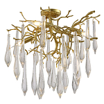 Люстра потолочная с прозрачными стеклянными подвесками в форме капель Droplet Chandelier варинант исполнения - 3 | Loft Concept в Рязани