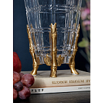 Ваза из прозрачного стекла с бронзовыми ножками и фигурками попугаев Eden Garden porcelain and bronze варинант исполнения - 4 | Loft Concept в Рязани