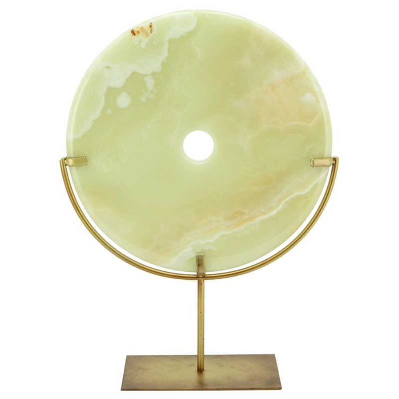 Статуэтка Disk Jade Stand Big Золотой Зеленый Статуэтка Disk Jade Stand Big Золотой Зеленый в Рязани | Loft Concept