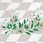 Обои ручная роспись Tiled Meadow Original colourway on Lilac Hint slub silk варинант исполнения - 2 | Loft Concept в Рязани