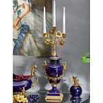 Подсвечник из темно-синего фарфора с бронзовыми элементами и цветами Eden Garden варинант исполнения - 4 | Loft Concept в Рязани