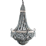 Люстра каплевидной формы украшенная серыми бусинами Wooden Beads Grey Chandelier варинант исполнения - 3 | Loft Concept в Рязани