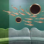 Обои с вышивкой ручной работы Deco Fish Original colourway варинант исполнения - 1 | Loft Concept в Рязани