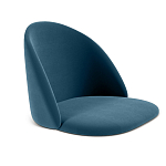 Барный стул со спинкой и металлической подставкой на 4-х деревянных ножках Синий Велюр Vendramin Chair варинант исполнения - 2 | Loft Concept в Рязани