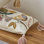 Чехол на подушку с кисточками и вышивкой птиц Ethnic mix Birds Rect варинант исполнения - 5 | Loft Concept в Рязани